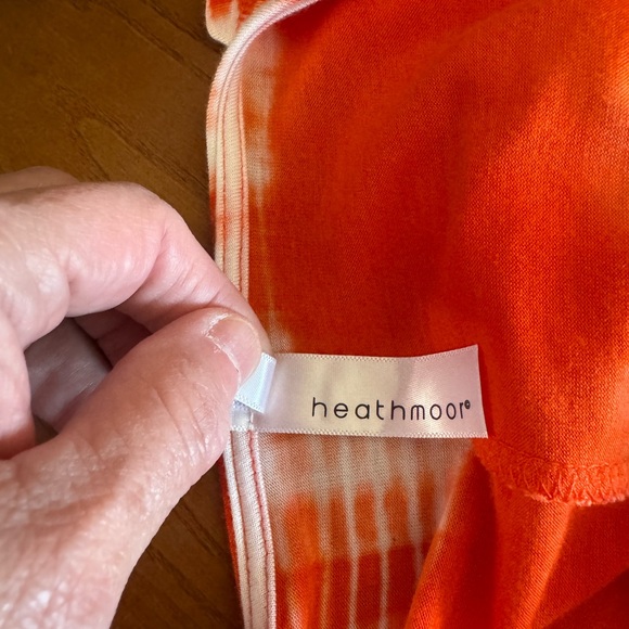 Orange and White 3/4 Sleeve Tie Dyed Dress! - Picture 6 of 8